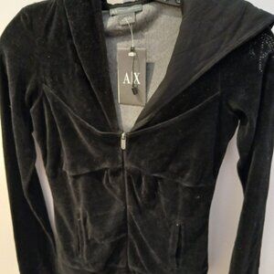 Armani Exchange Velour Zip Hoodie